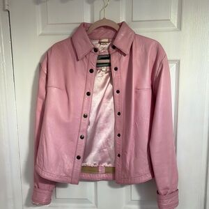 Pink Leather Women's Jacket